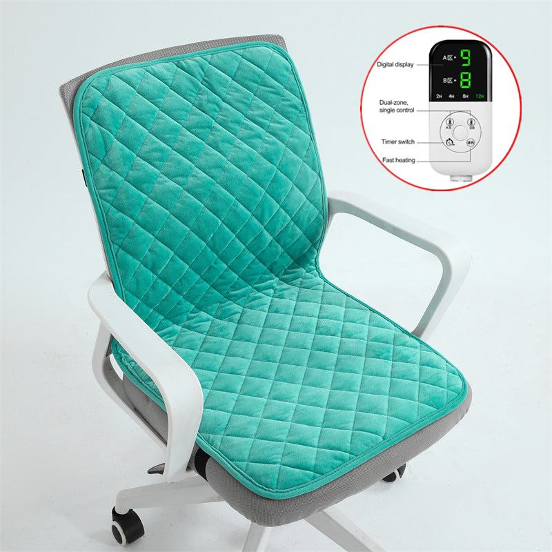 Heated Seat Cushion, 220V Electric Mat, Office Chair Warmer, Smart Timer, Integrated Backrest