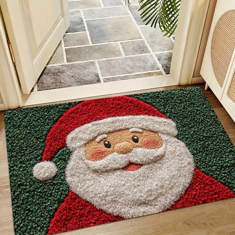 Gingerbread Man Reindeer Welcome Mat, 40x60cm Non-Slip Christmas Doormat for Indoor/Outdoor