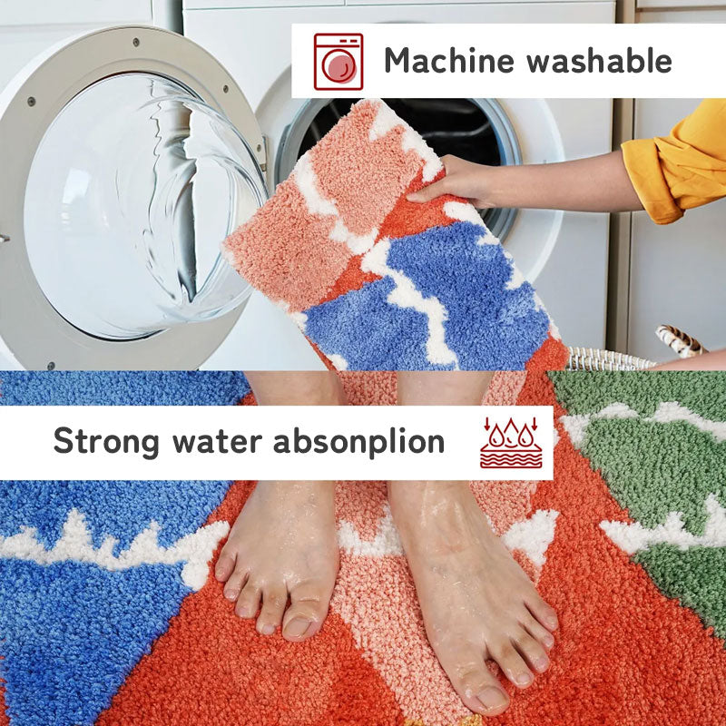 Gingerbread Man Reindeer Welcome Mat, 40x60cm Non-Slip Christmas Doormat for Indoor/Outdoor