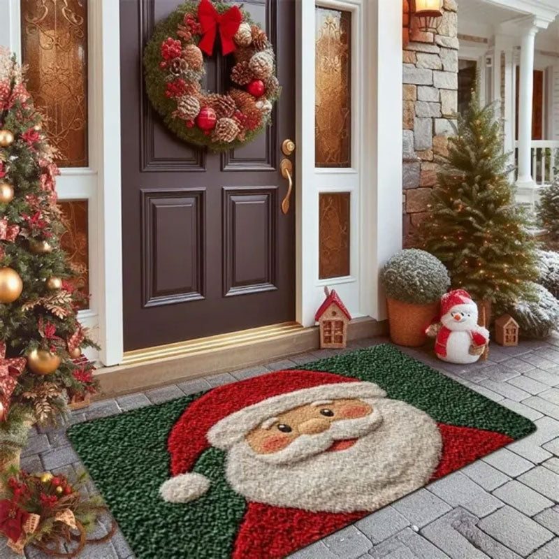 Gingerbread Man Reindeer Welcome Mat, 40x60cm Non-Slip Christmas Doormat for Indoor/Outdoor