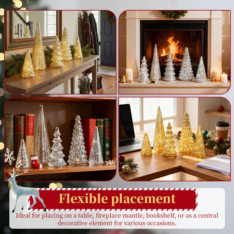 5-Piece Set 3D Printed Light-Up Trees with Upgraded LEDs for Tabletop Decor