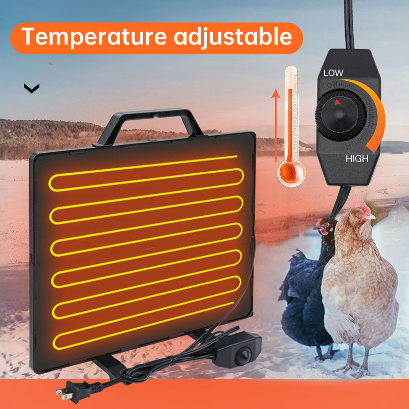 160W Thermostatic Heating Panel for Chicken Coop, 0-99°C Radiant Heater for Poultry Winter Farm