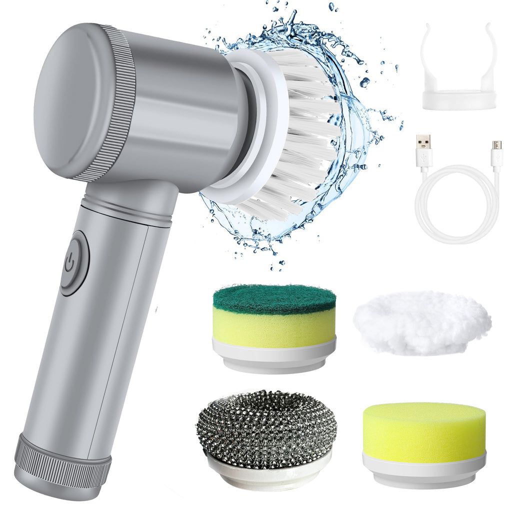 New Turbo ScrubX❗️Electric Spin Scrubber,Bathroom Cleaning Brush Power Scrubber with 5 Replaceable Brush Heads, 5 in 1 Electric Cleaning Brush