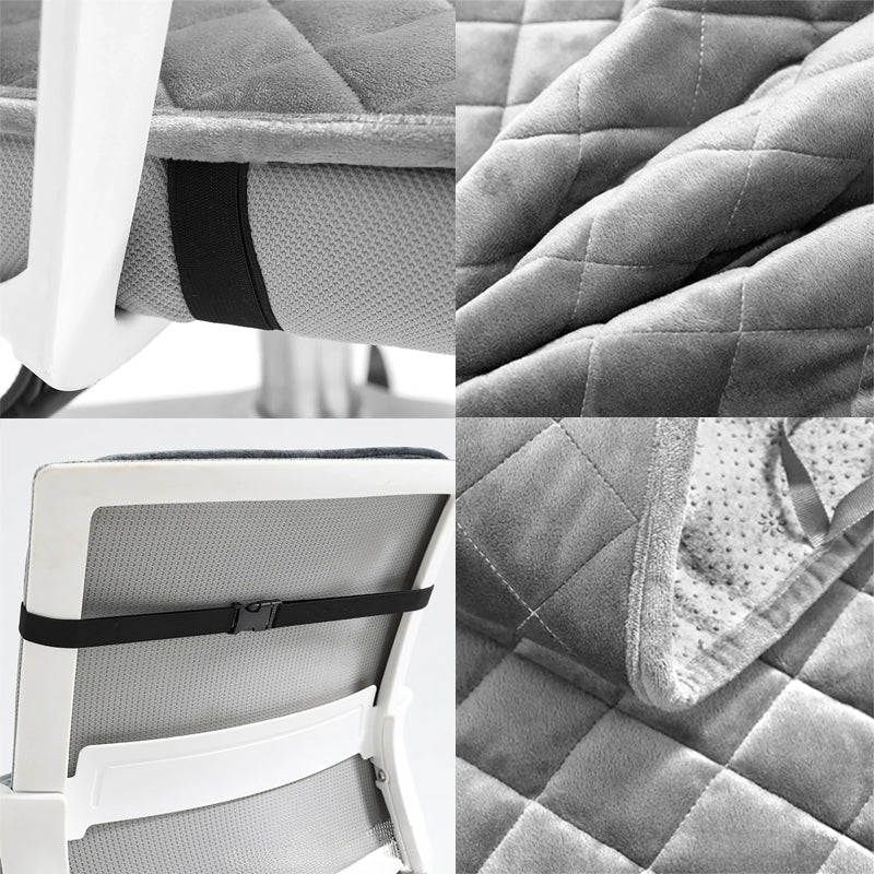 Heated Seat Cushion, 220V Electric Mat, Office Chair Warmer, Smart Timer, Integrated Backrest